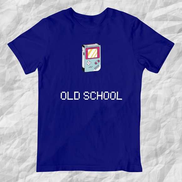 Old School T-Shirt, 90s T-Shirt, Custom Tee, Gaming Shirt, Gildan, Navy - Picture 1 of 10